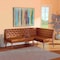 Baxton Studio Riordan Mid-Century Tan Faux Leather and Walnut Brown Finished Wood 2-PC Dining Nook Banquette Set 186-11361-Zoro - alternate 2